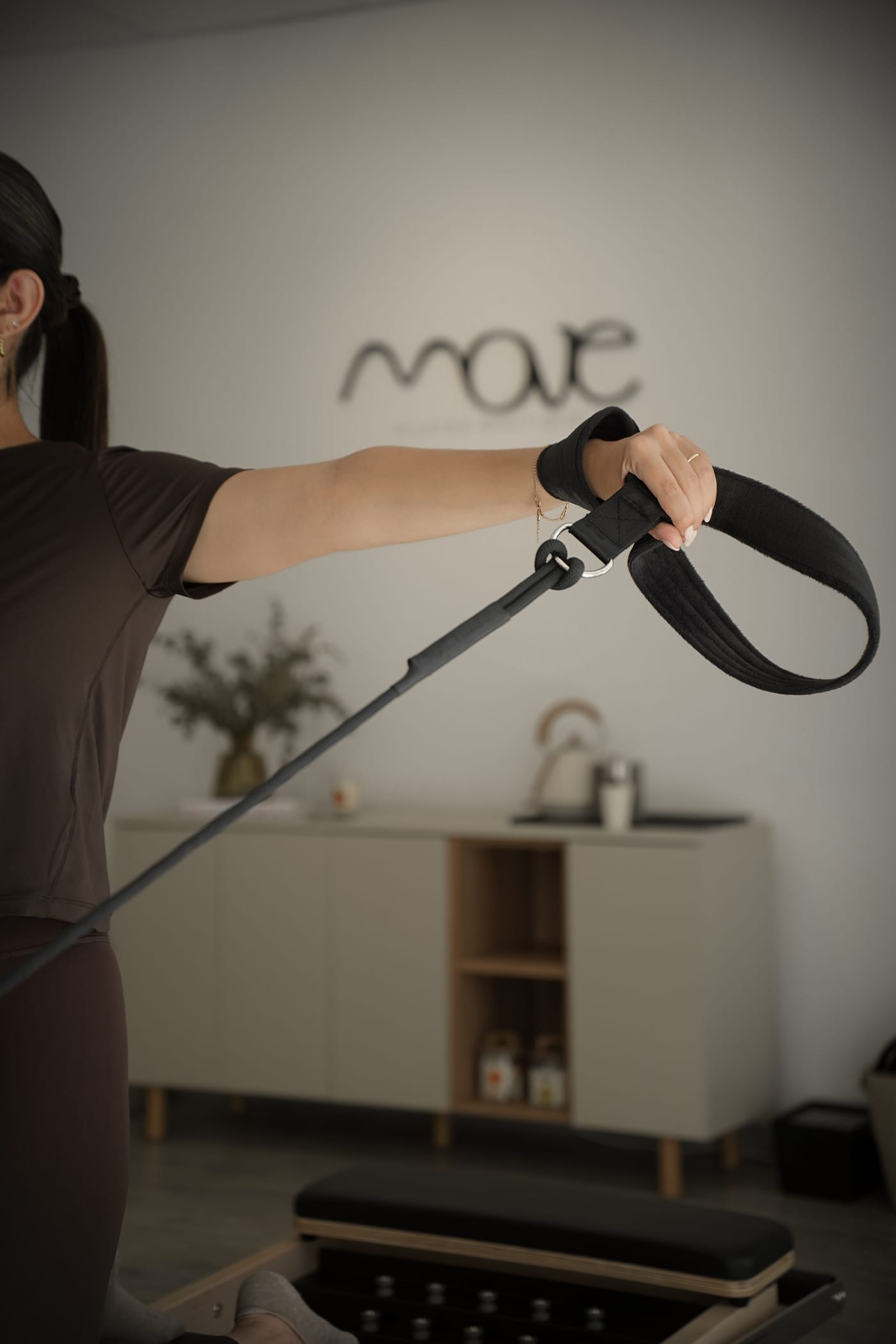 Alumna en el Reformer de MOVE Pilates Boutique, Pozuelo de Alarcón